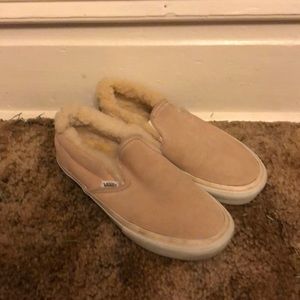 Pink Fluffy Slip-on Vans
